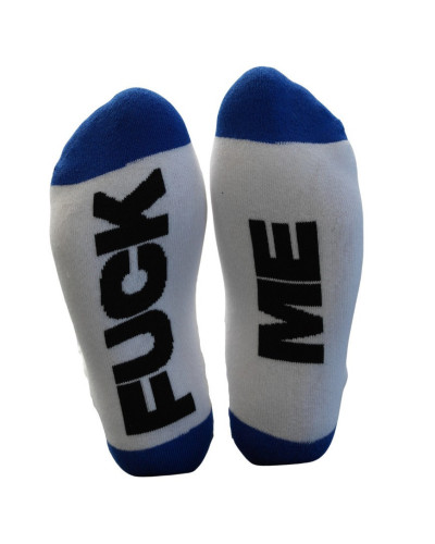 Chaussettes Fuck Me Blanc-Bleu 