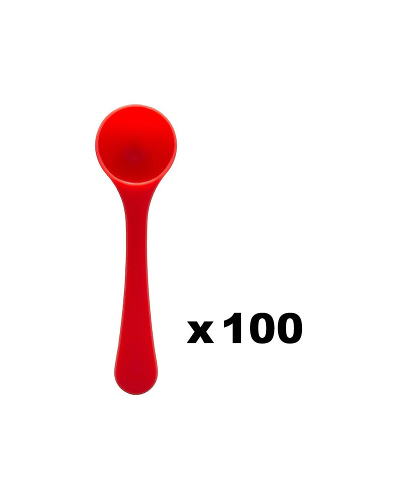 Pack de 100 cuillères rouges | Dosage 6g 