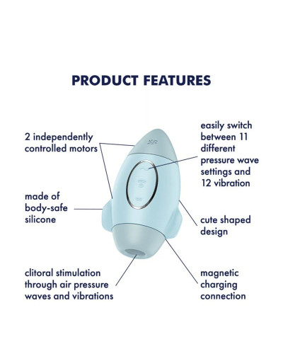 Stimulateur de clitoris Mission Control Bleu 