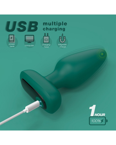 Plug vibrant Silicone Visual 10 x 4.2cm Vert 