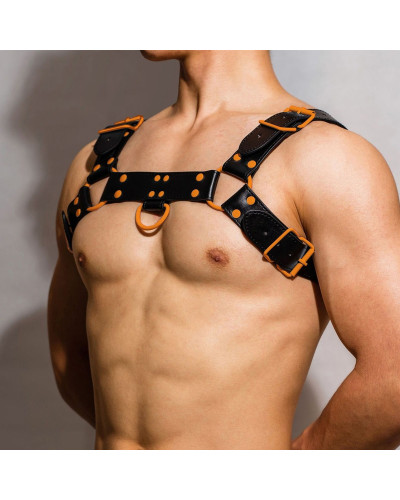 Harnais Fetish OROS Noir-Orange Taille:TU Taille Unique