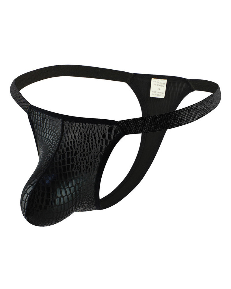 String Croco Noir 