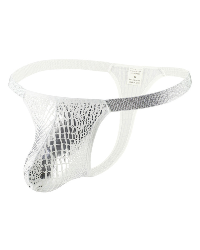 String Croco Blanc-Argenté 