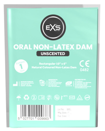 Digue orale en latex 10 x 6 cm Sans parfum 