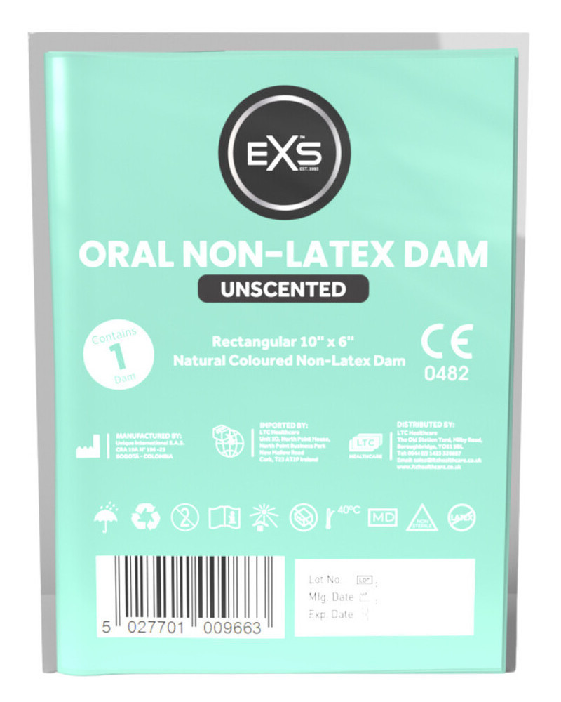 Digue orale en latex 10 x 6 cm Sans parfum 
