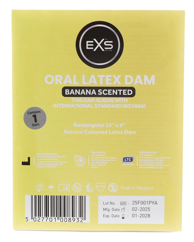 Digue orale en latex 10 x 6 cm Banane 