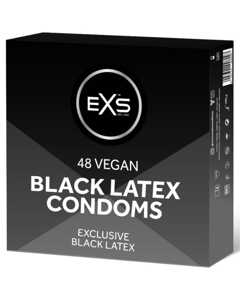 Préservatifs noirs Black Latex 54 mm x48 