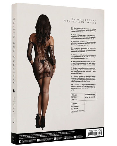 Robe sexy Duo Net Sleeved Noir 