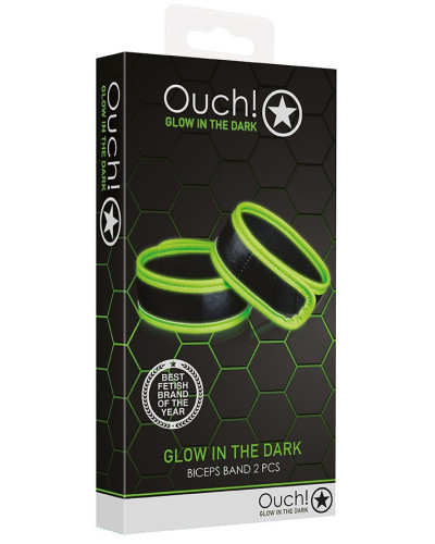 Brassards phosphorescents Glow Biceps Noirs 