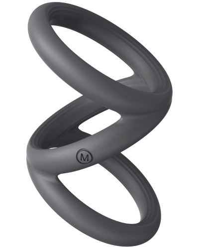 Cockring Triplicock Gris M 45mm 