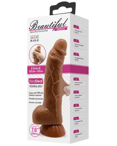Gode réaliste Angelo 15 x 4 cm Marron 