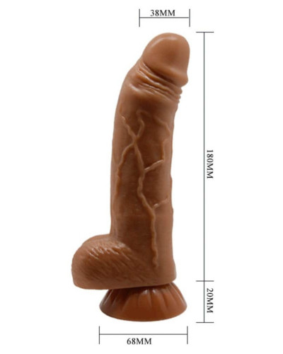 Gode réaliste Angelo 15 x 4 cm Marron 
