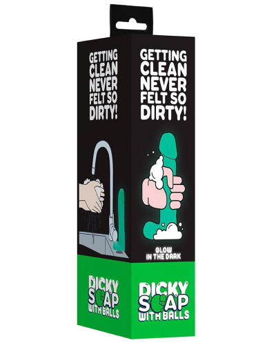 Savon Pénis phosphorescent DICKY GLOW 18 x 3.5cm 