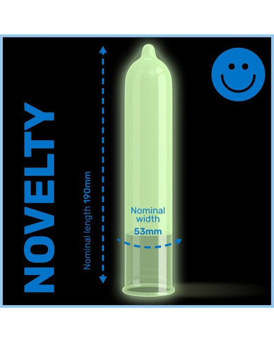 Préservatifs phosphorescents Glow 53mm x12 