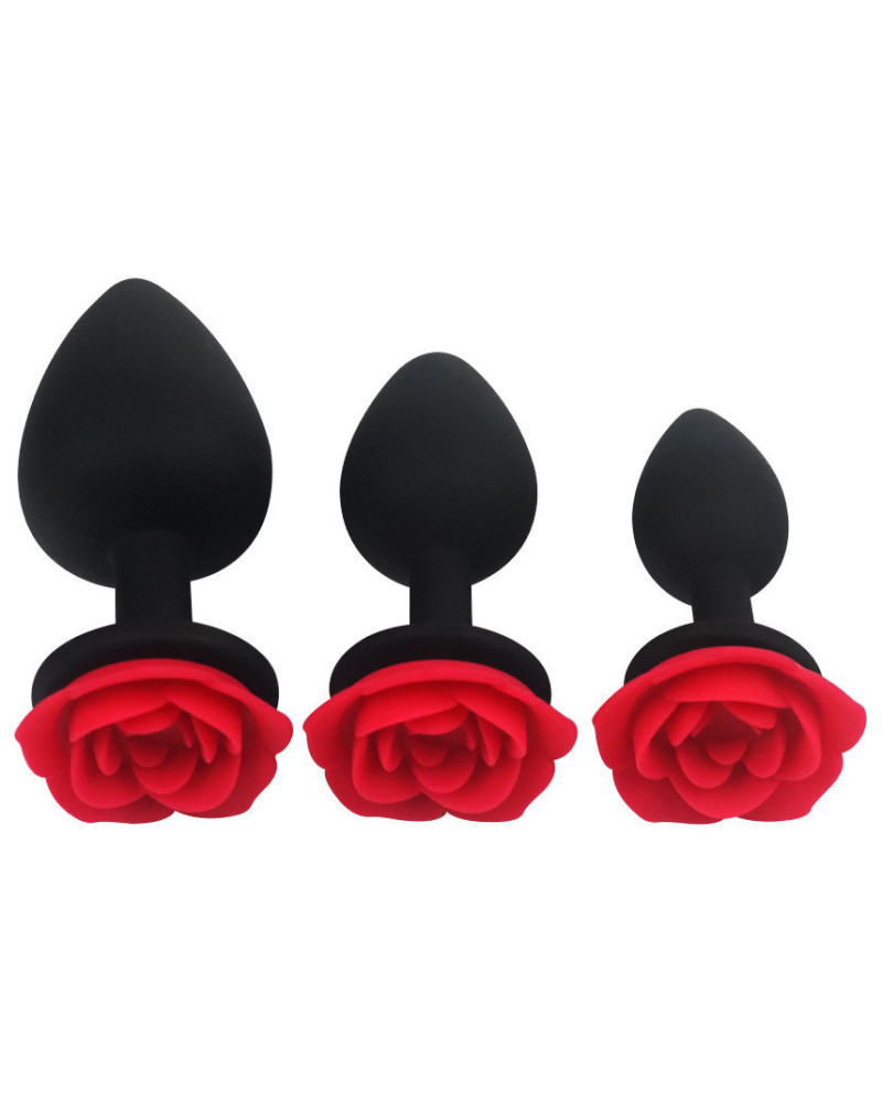 Lot de 3 Plugs silicone Roseburd 