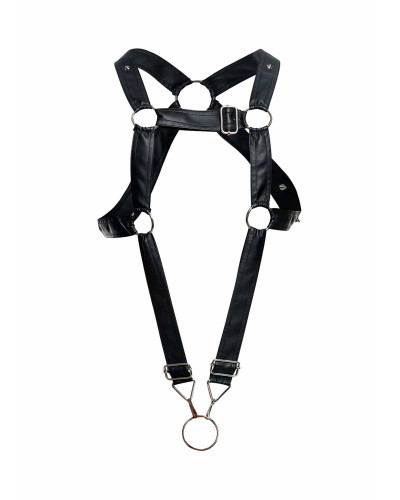 Harnais Cross Cockring Dngeon Noir 