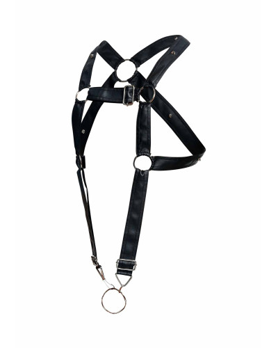 Harnais Cross Cockring Dngeon Noir 