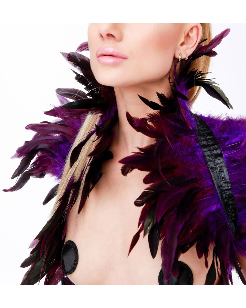 Couvre-Épaules Plumes Violet 