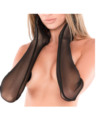 Gants Longs Transparents Seductive Noir 