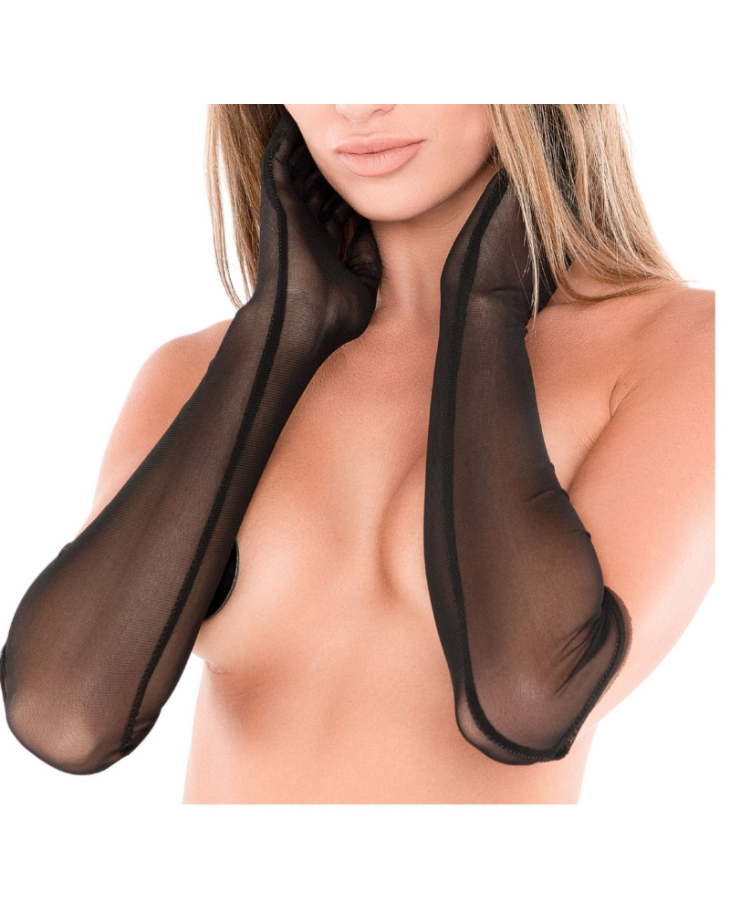 Gants Longs Transparents Seductive Noir 
