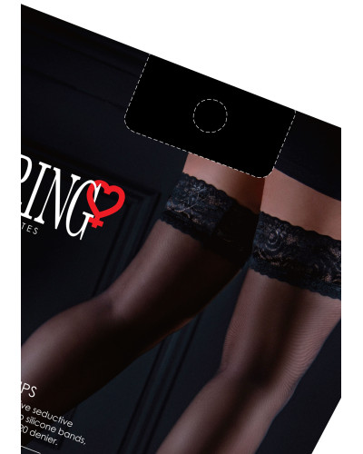 Bas Toucher satin Noirs Taille:TU Taille Unique