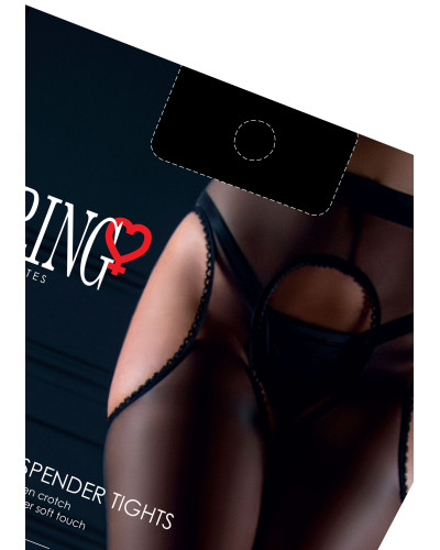 Collants avec ouverture arrière Satin Touch Suspender Noirs Taille:TU Taille Unique