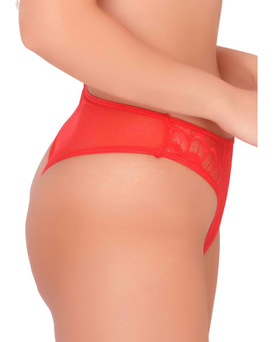 String avec ouverture intime Crotch Hip Rouge 