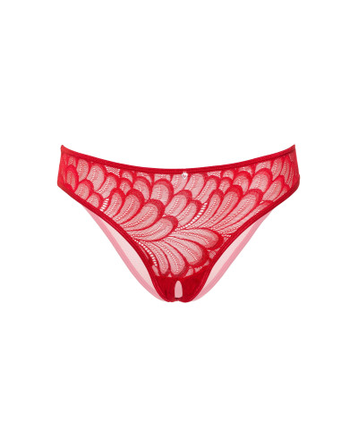 String avec ouverture intime Crotch Hip Rouge 
