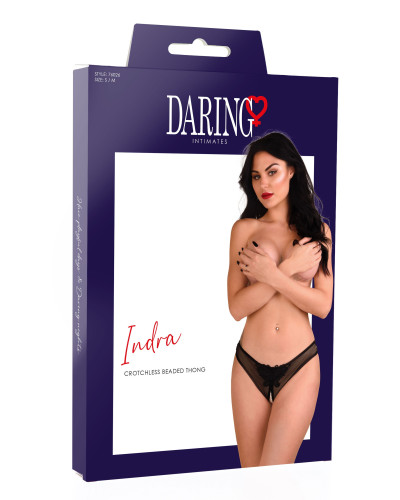 Culotte sexy avec perles Indra Noire 