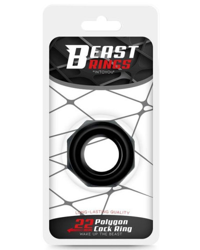 Cockring souple Polygon Noir 