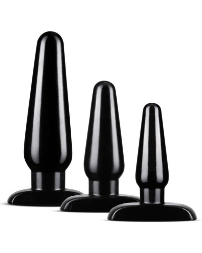 Kit 3 Plugs Anal Adventures Basic Noir 
