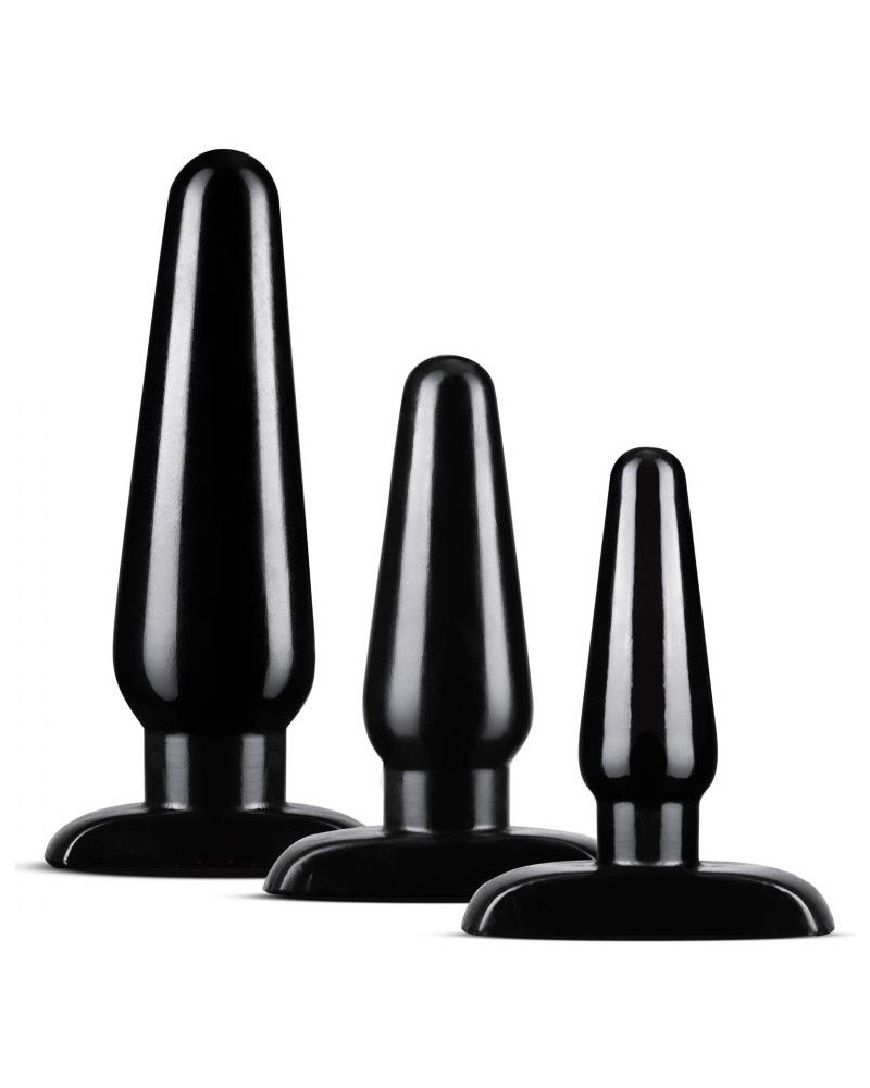 Kit 3 Plugs Anal Adventures Basic Noir 