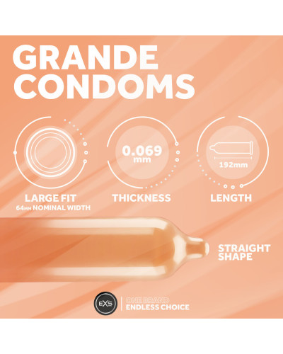 Préservatifs XXL Grande 64mm x12 