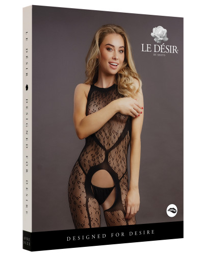 Combinaison ouverte dos nu Féline - Noir 