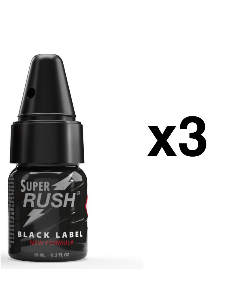 SUPER RUSH Black Label 10ml Bouchon Diffuseur x3 