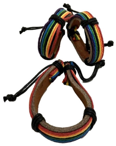 Bracelet Cuir et Fils Rainbow 