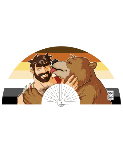 Éventail Bear kiss 64cm 
