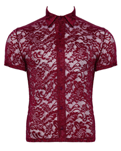 Chemise en dentelle Kalispa Bordeaux 