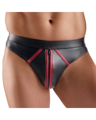 String avec zip Menecio Noir-Rouge 