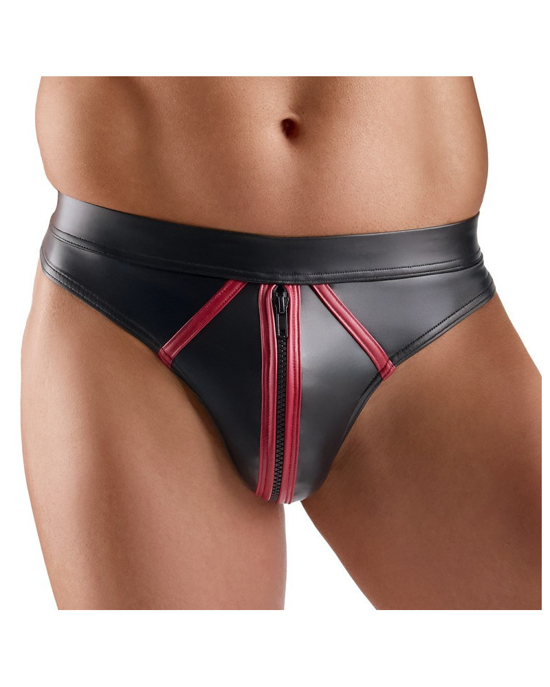 String avec zip Menecio Noir-Rouge 