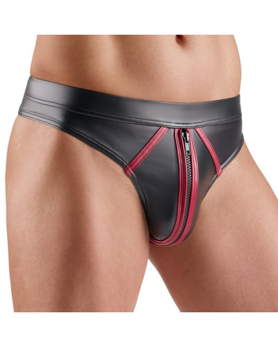 String avec zip Menecio Noir-Rouge 