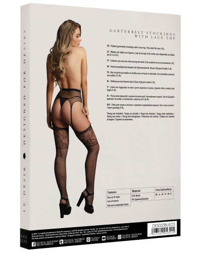 Collant effet porte-jarretelles Noria - Noir 