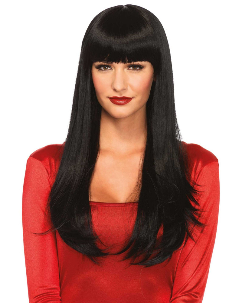 Perruque Cheveux Longs et Raides Noirs 
