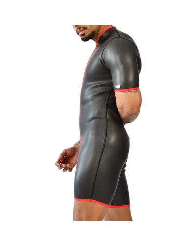 Combi-Short en néoprène Xrub Zip Avant/Arrière Noir-Rouge 