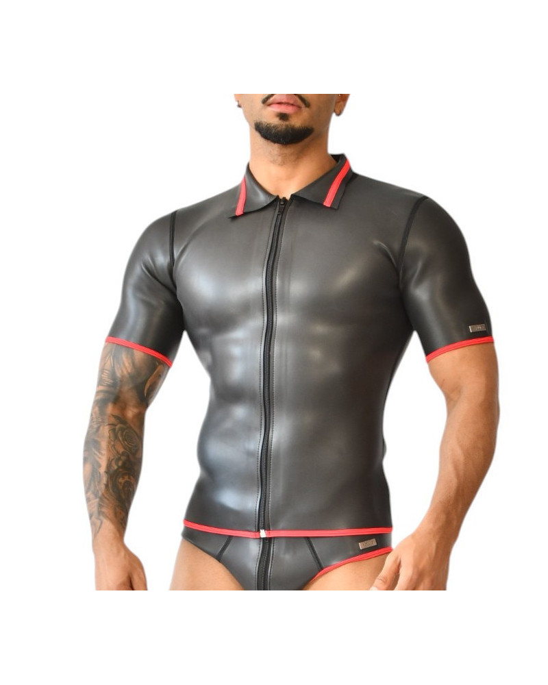 Polo en néoprène Xrub avec Zip Noir-Rouge 