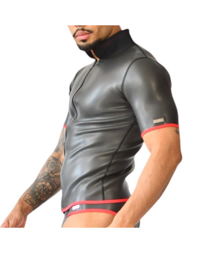 Polo en néoprène Xrub avec Zip Noir-Rouge 