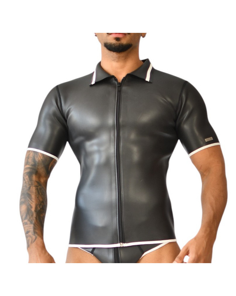 Polo en néoprène Xrub avec Zip Noir-Blanc 