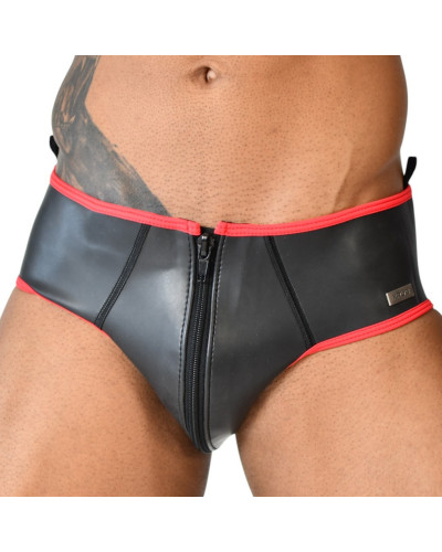 Slip en néoprène Xrub avec Zip Avant/Arrière Noir-Rouge 