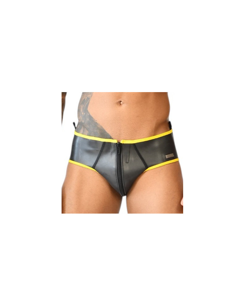 Slip en néoprène Xrub avec Zip Avant/Arrière Noir-Jaune 