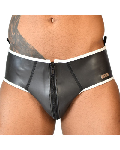 Slip en néoprène Xrub avec Zip Avant/Arrière Noir-Blanc 